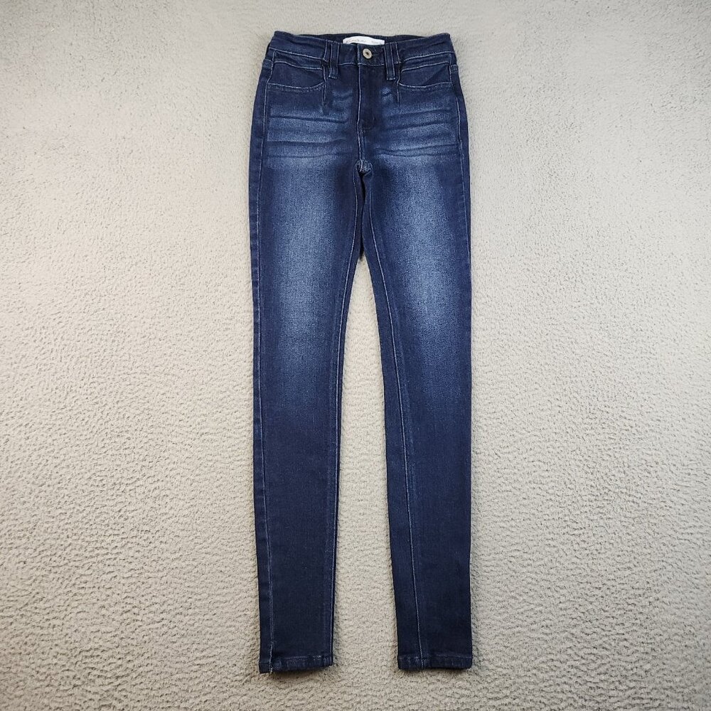 Women's Mid Rise Super Skinny Ankle Jeans Size 23 Dark Wash Some‎ Stretch Preppy